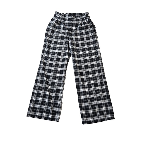 Gu Pants - GU Women's Dress Pants Black White Plaid‎ High Rise Straight Size 10